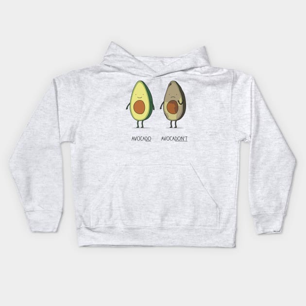 Eat your avocado right! Kids Hoodie by milkyprint